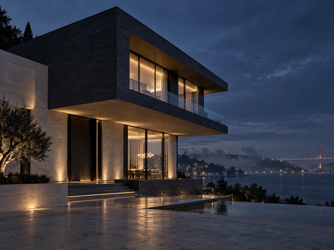 ویلای بسفر در شب